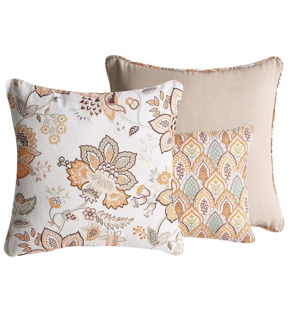 Dekokissen 3er Set HOPEA Baumwolle 30 x 50 cm 45 x 45 cm Bunt Blumenmuster