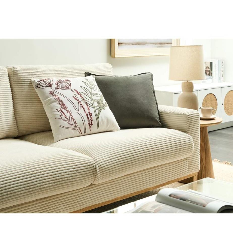 Set di 2 cuscini AGLAIA Cotone 45 x 45 cm Bianco Trama floreale