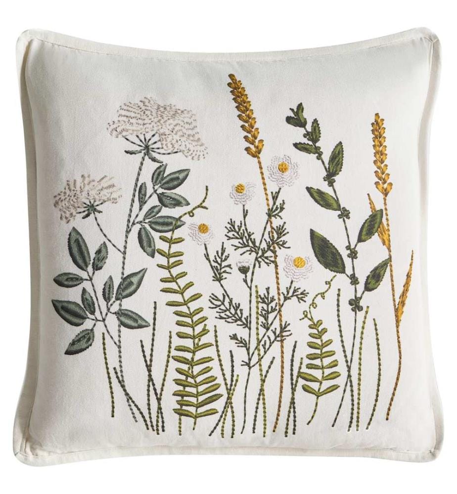 Set di 2 cuscini KNEMA Cotone 45 x 45 cm Bianco Trama floreale