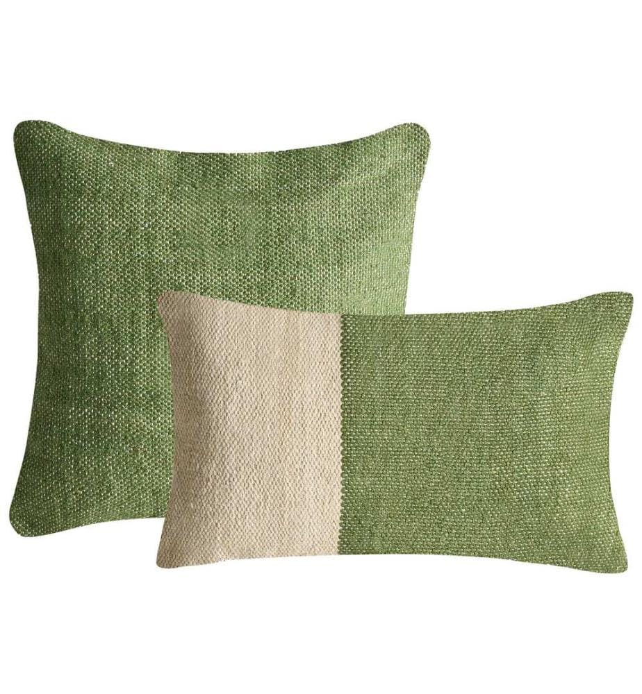 Set di 2 cuscini ANISOPTERA Cotone 30 x 50 cm 45 x 45 cm Verde Tinta unita