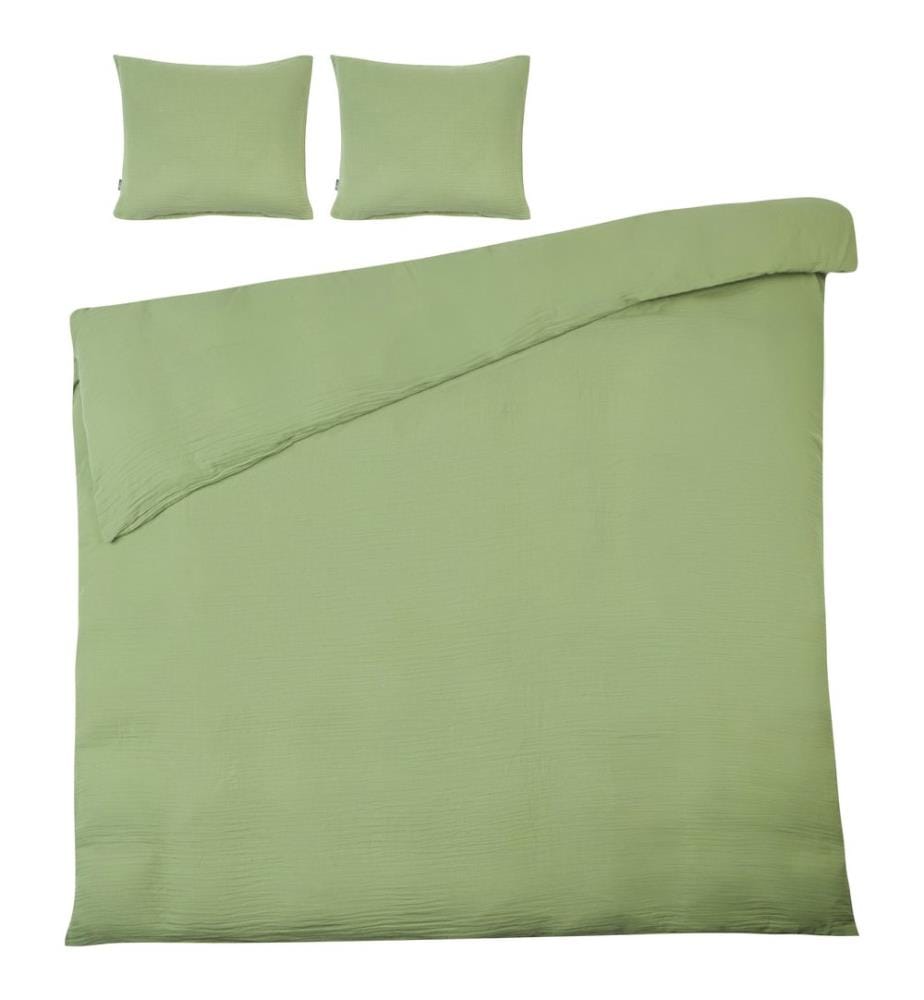 Ensemble de housses de couette SUMNER Mousseline de coton 200 x 200 cm Vert