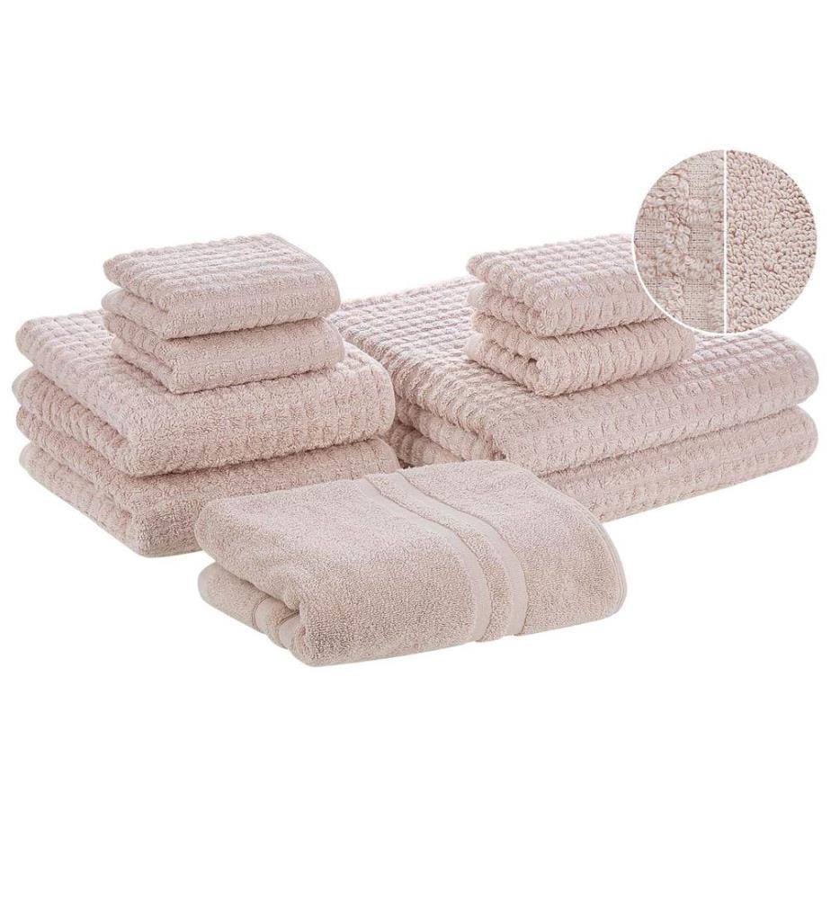 Lot de 9 serviettes ATAI Coton Rose