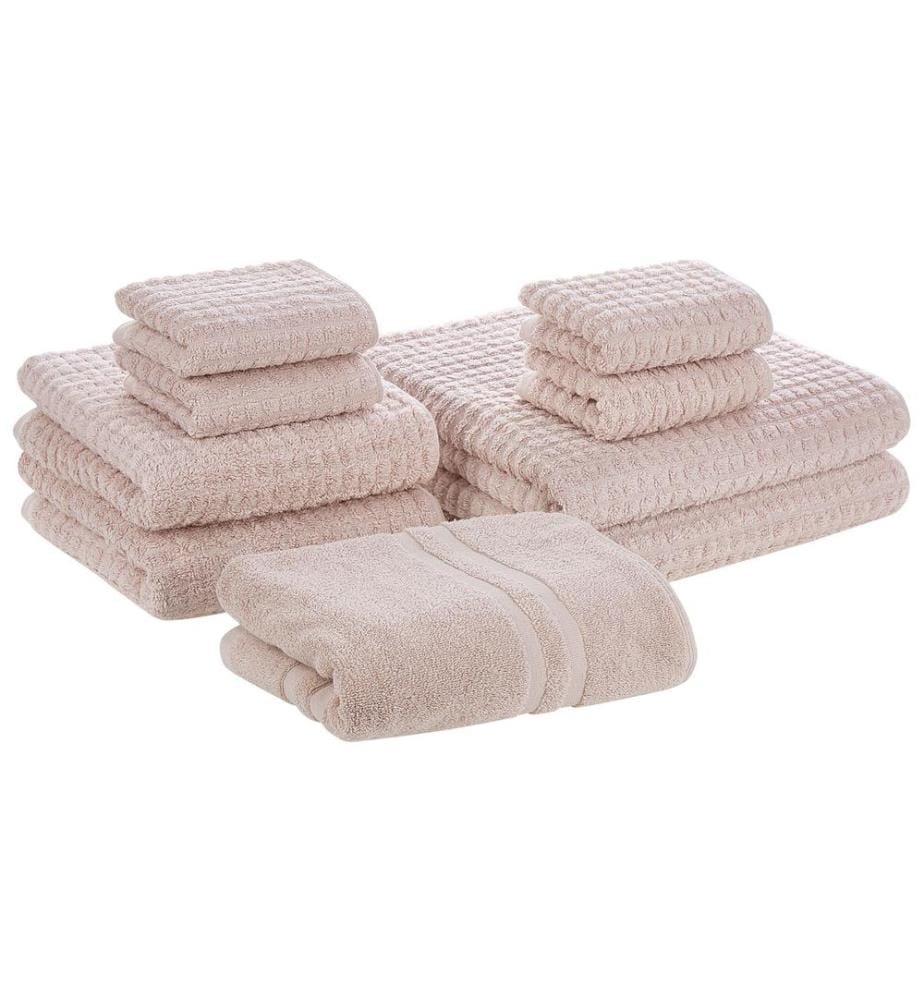 Lot de 9 serviettes ATAI Coton Rose