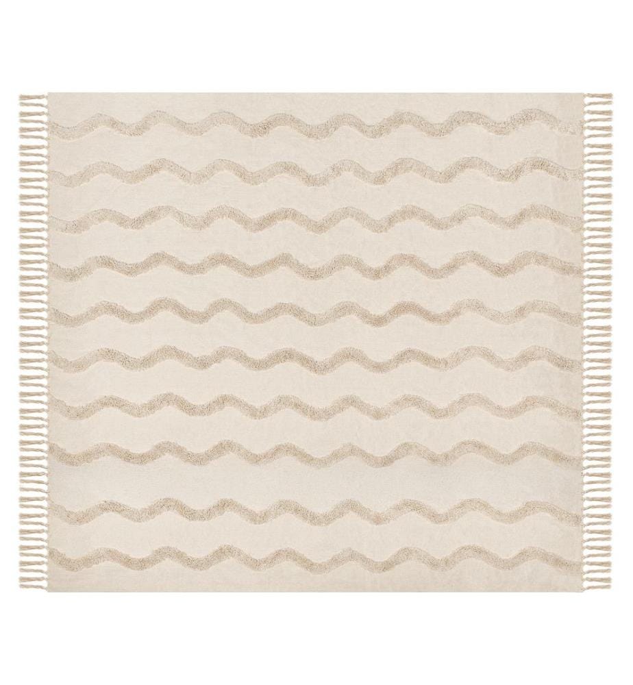 Couverture KHARI Coton 200 x 200 cm Beige clair