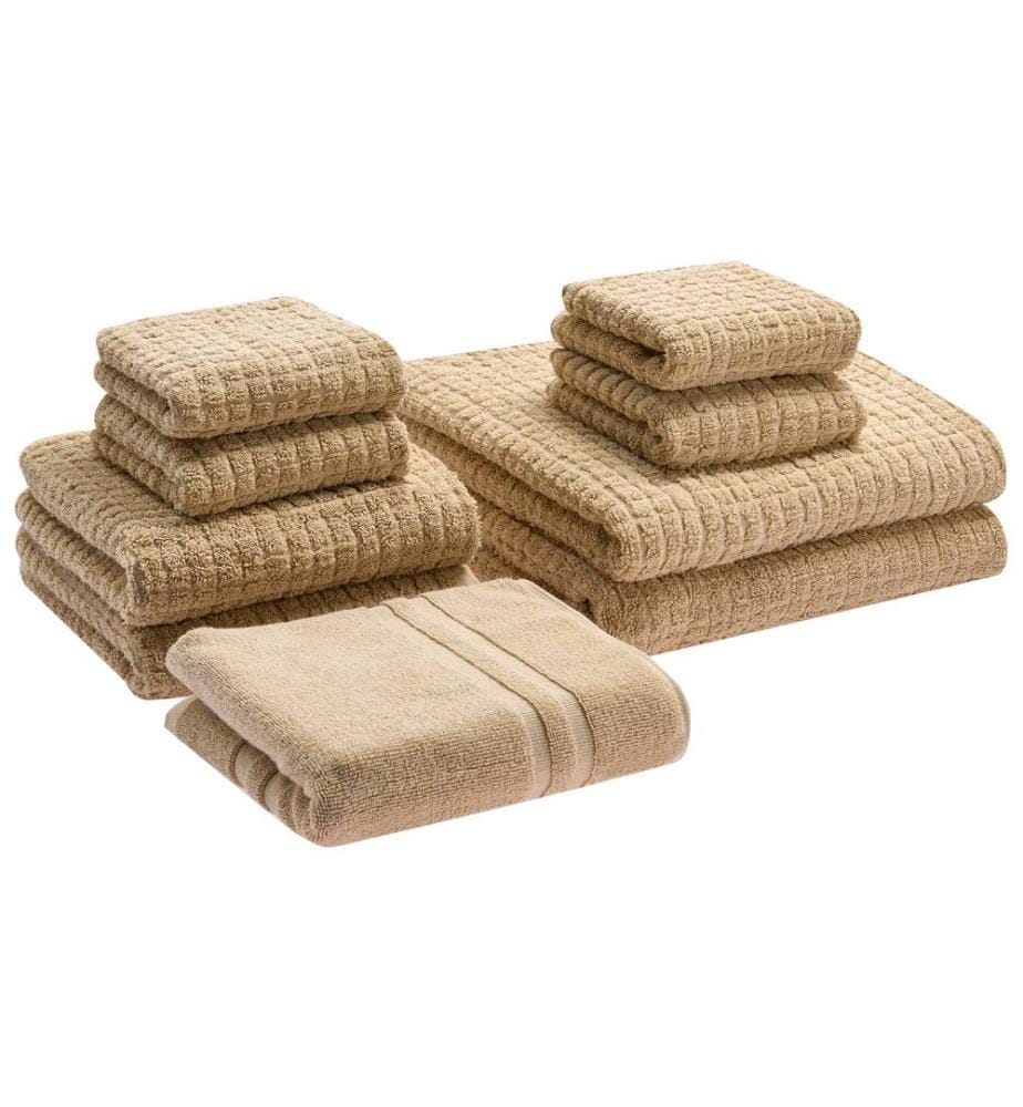 Lot de 9 serviettes ATAI Coton Beige sable