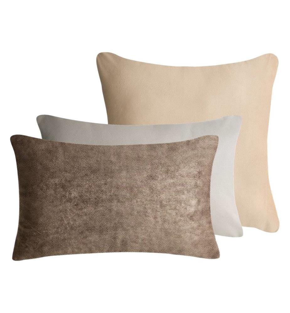 Dekokissen 3er Set VATICA Samtstoff 30 x 50 cm 45 x 45 cm Bunt Ohne Muster