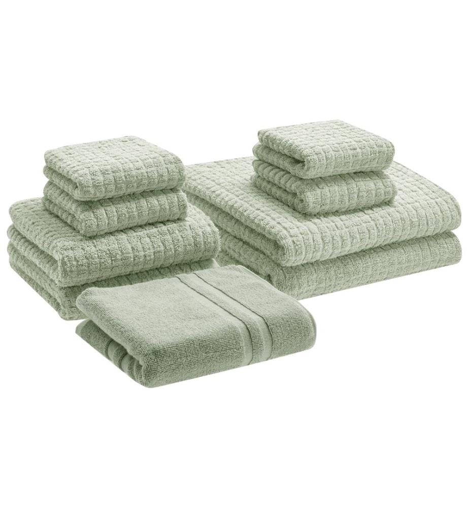 Lot de 9 serviettes ATAI Coton Vert clair
