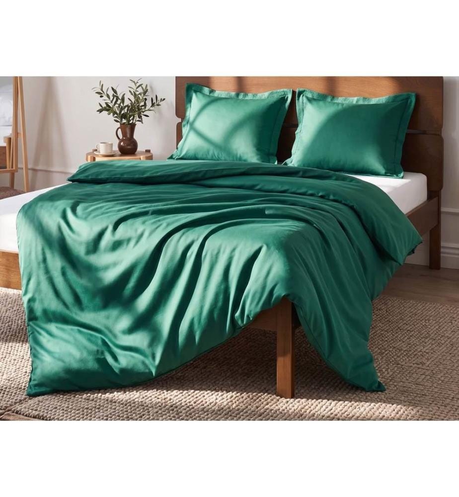 Ensemble de housses de couette PARKROSE Satin de coton 150 x 200 cm Vert