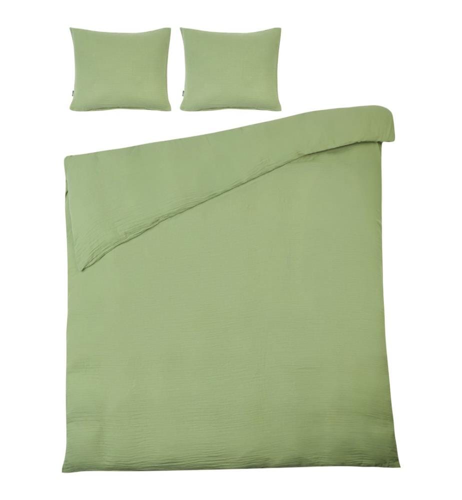 Ensemble de housses de couette SUMNER Mousseline de coton 150 x 200 cm Vert