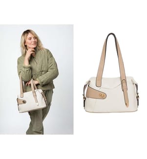 Borsa Beltos - Bianco e beige