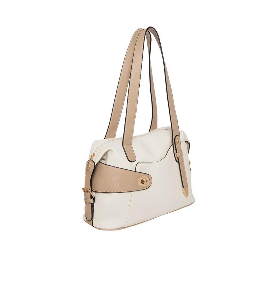 Borsa Beltos - Bianco e beige