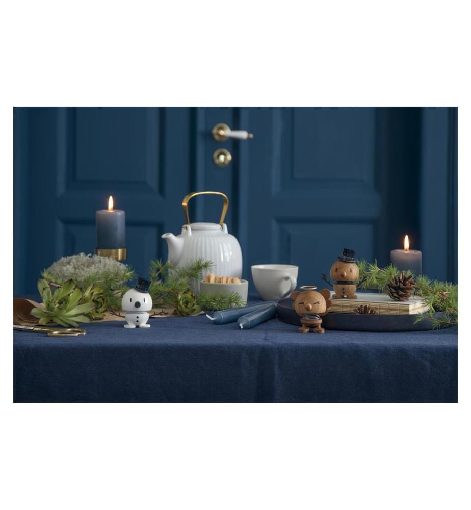 HOPTIMIST - Deko Bumble Schneemann Oak S 7.8 cm, Braun/Schwarz