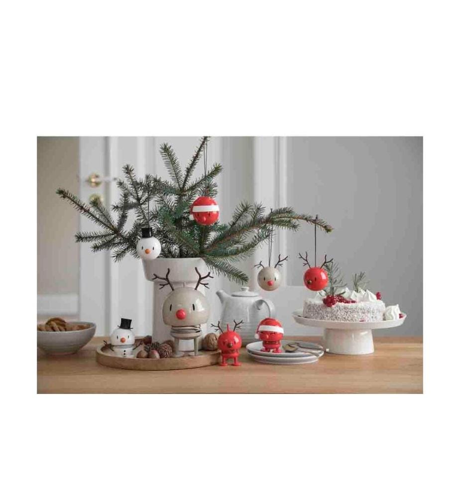 HOPTIMIST - Weihnachtskugel Schneemann 2 Stück, Weiss