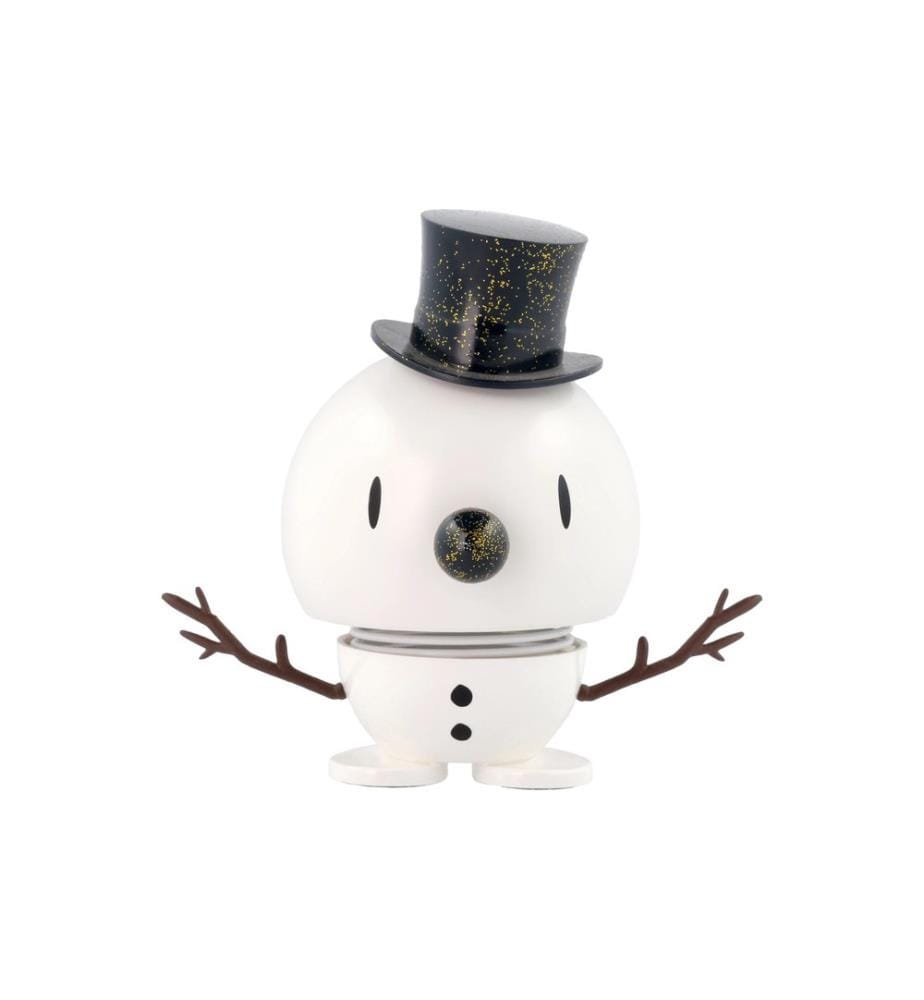 HOPTIMIST - Décoration de Noël Bumble Snowman M 8.5 cm x 10.8 cm, blanc/bleu