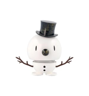HOPTIMIST - Weihnachtsdeko Bumble Snowman M 8.5 cm x 10.8 cm, Weiss/Blau