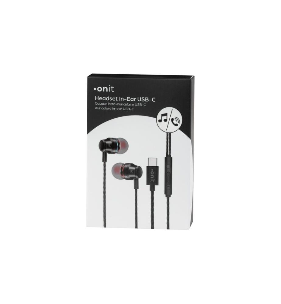 onit Écouteurs intra-auriculaires USB Type-C Noir