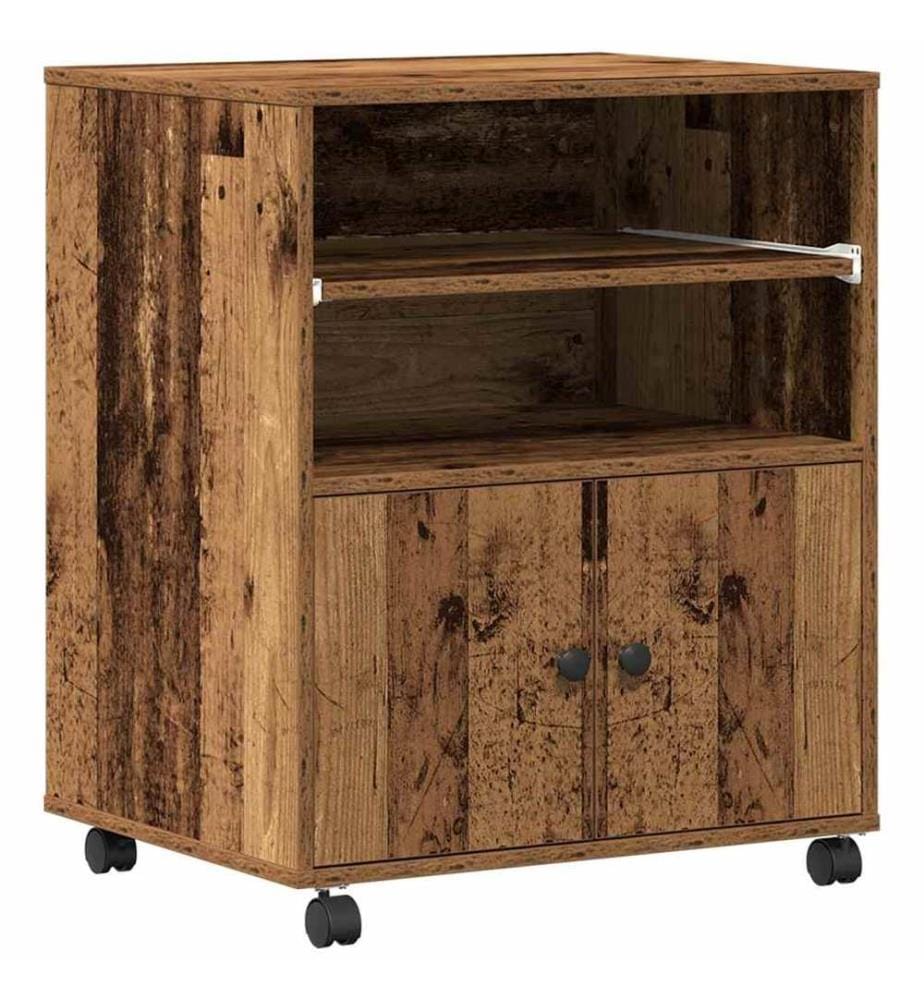 Supporto per stampante con stoccaggio Legno antico 60 x 48 x 74 cm