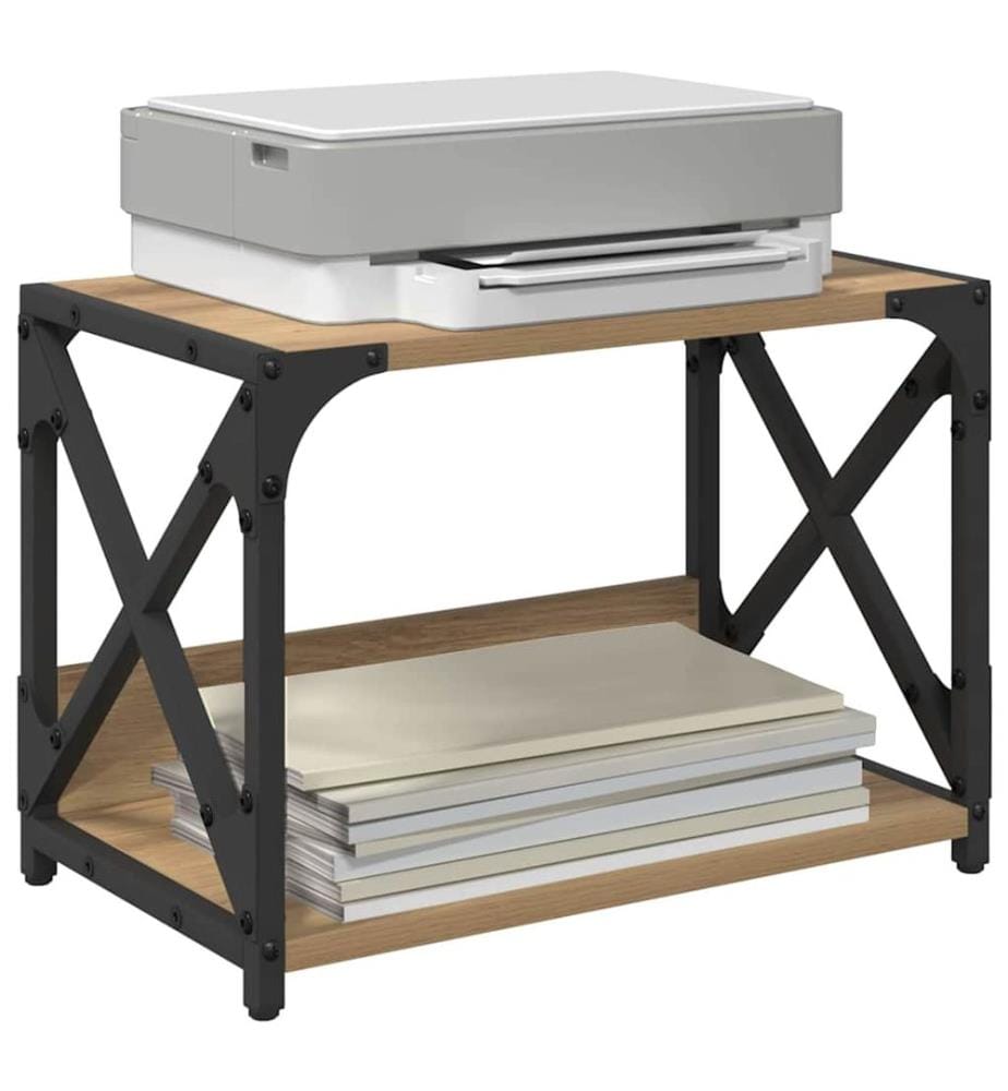 Supporto per stampante Quercia artigianale 44 x 26 x 31.5 cm