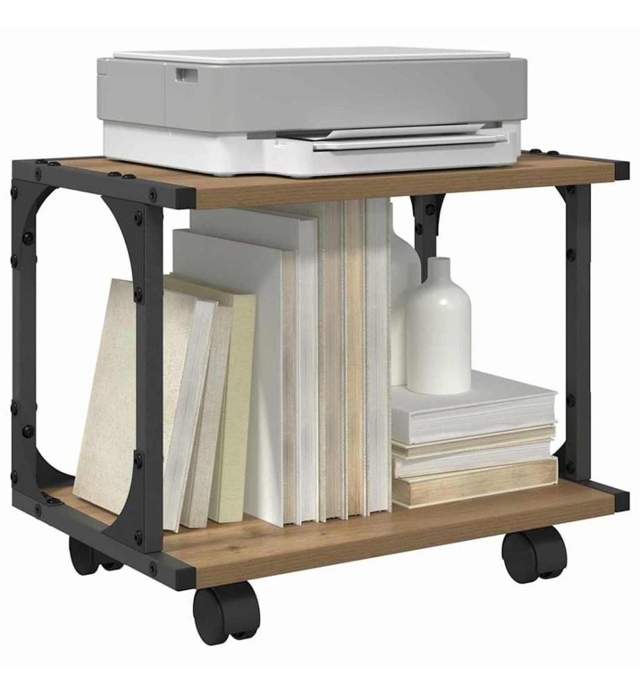 Supporto per stampante Quercia artigianale 41 x 28 x 33.5 cm