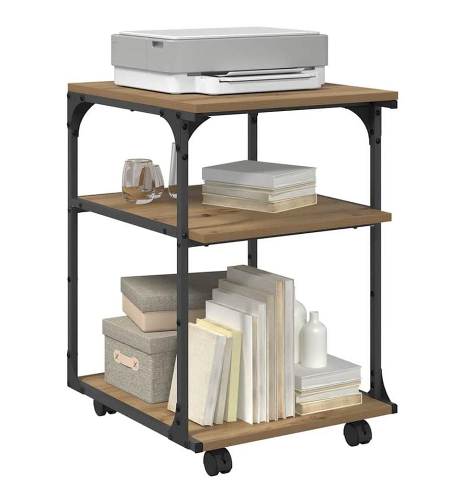Supporto per stampante Quercia artigianale 43 x 48 x 64 cm