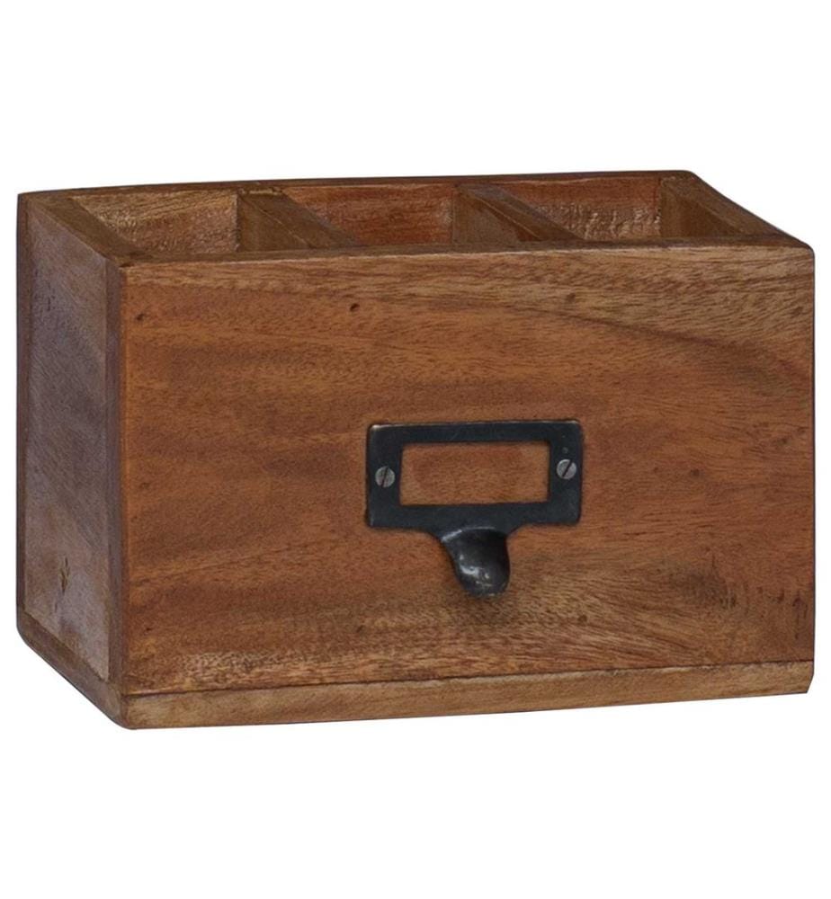 Bleistiftetui Mehrfarbig 18 x 10 x 12 cm Massives Mahagoni Holz