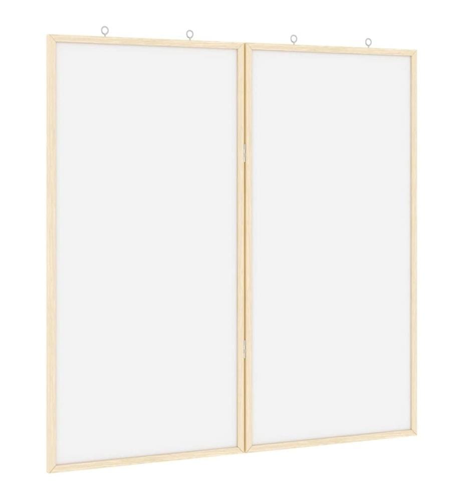 Lavagna d'Affissione Bianco 80 x 80 x 1.4 cm Legno di pino massiccio