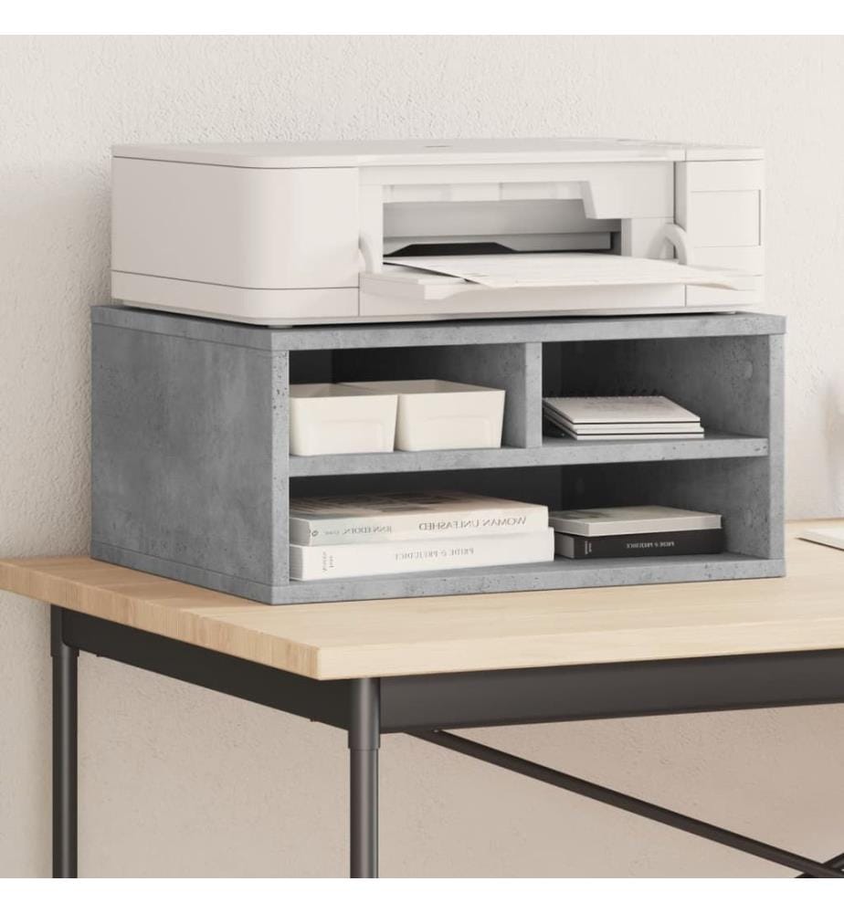 Supporto per stampante grigio cemento 49x40x22,5 cm legno di ingegneria