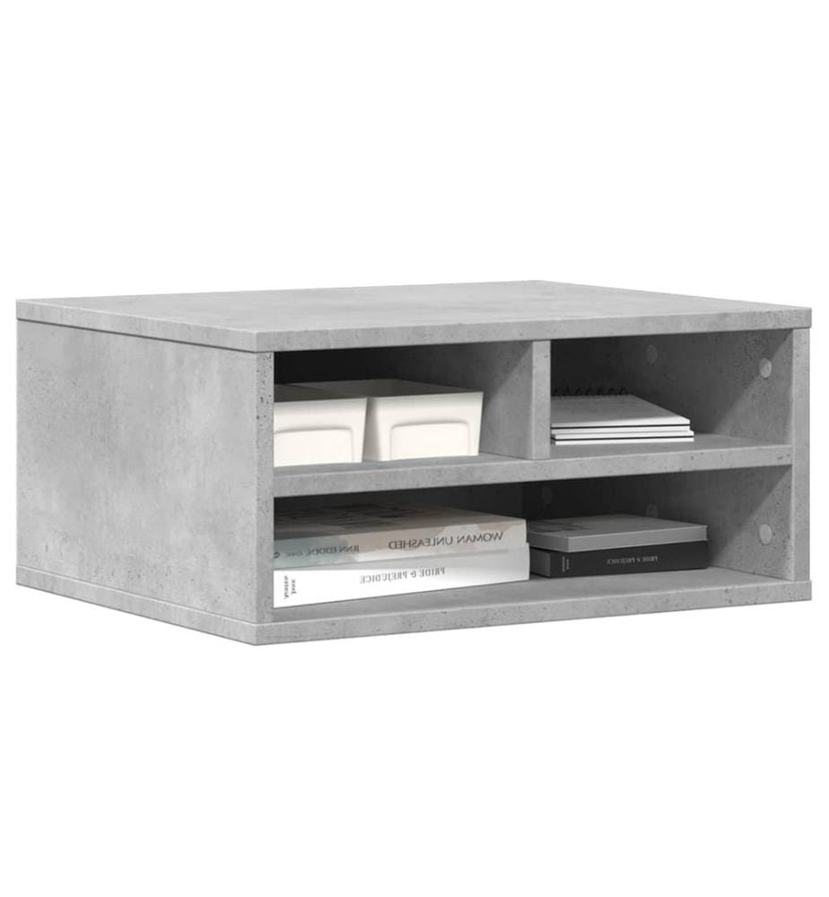 Supporto per stampante grigio cemento 49x40x22,5 cm legno di ingegneria
