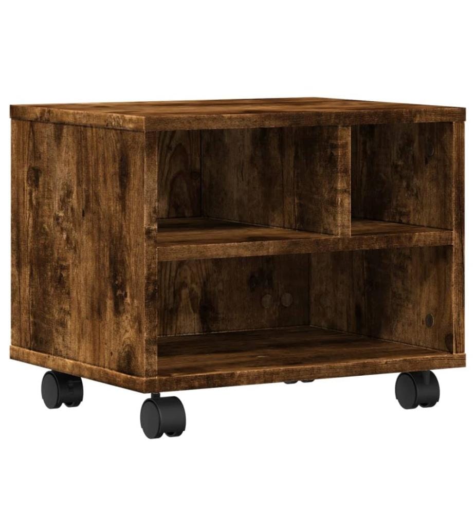 Supporto per stampante con ruote quercia affumicata 41x32x34,5 cm