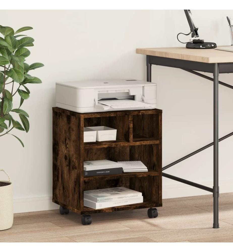 Supporto per stampante con ruote quercia affumicata 41x32x48 cm