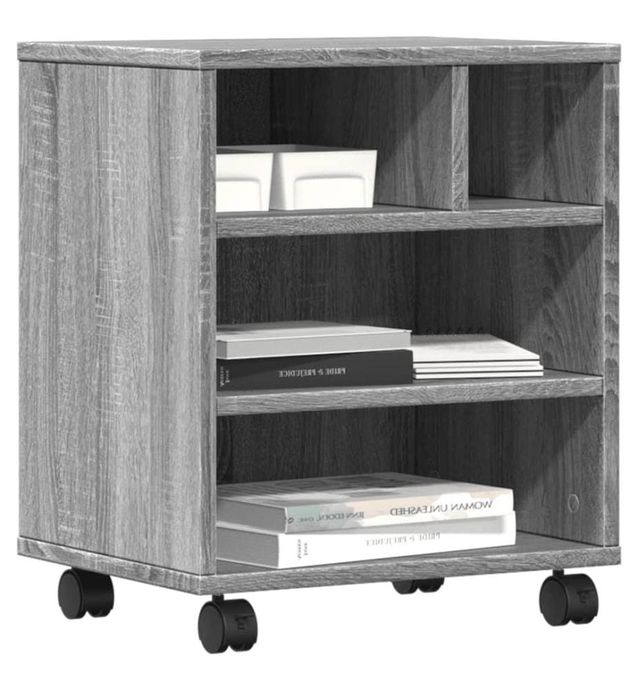 Supporto per stampante con ruote sonoma grigio 41x32x48 cm
