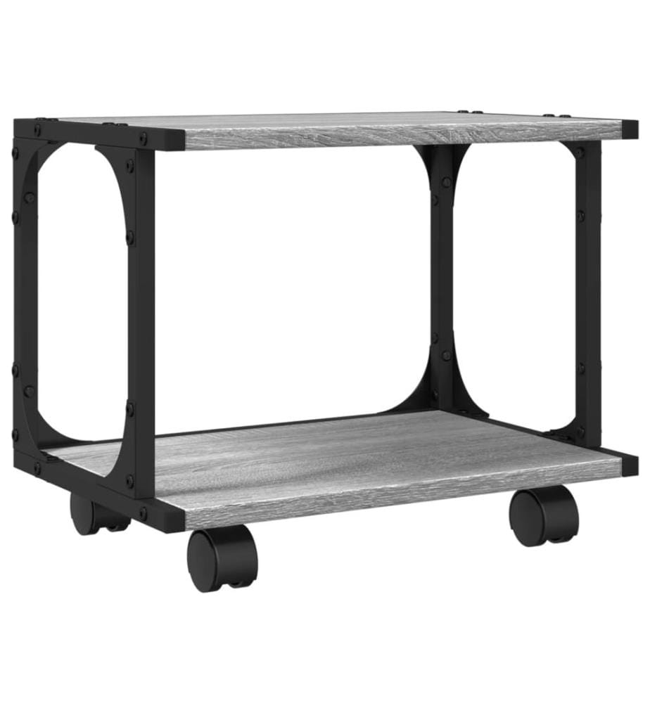 Supporto per stampante a 2 livelli sonoma grigio 41x28x33,5 cm