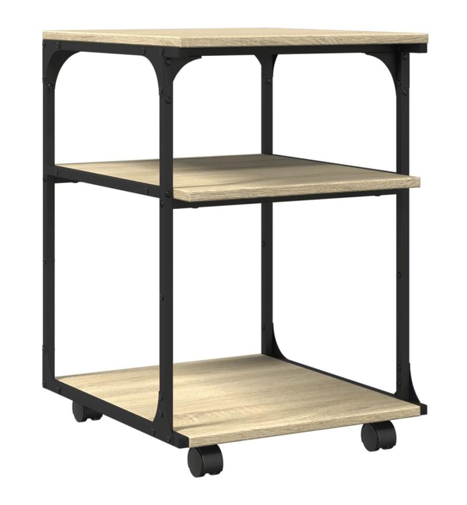 Supporto per stampante a 3 livelli quercia sonoma 43x48x64 cm