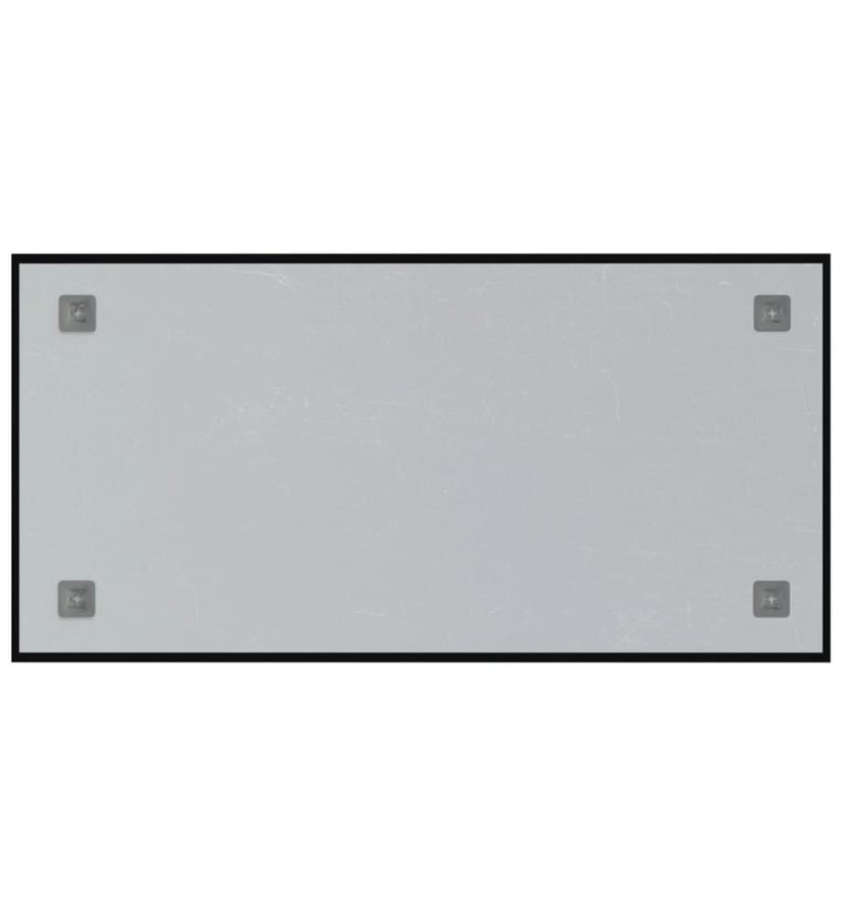 Tableau noir magnétique mural Noir 80x40 cm Verre trempé