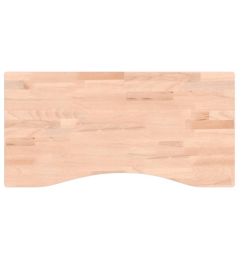 Top per scrivania 80x(36-40)x2,5 cm legno massiccio di faggio