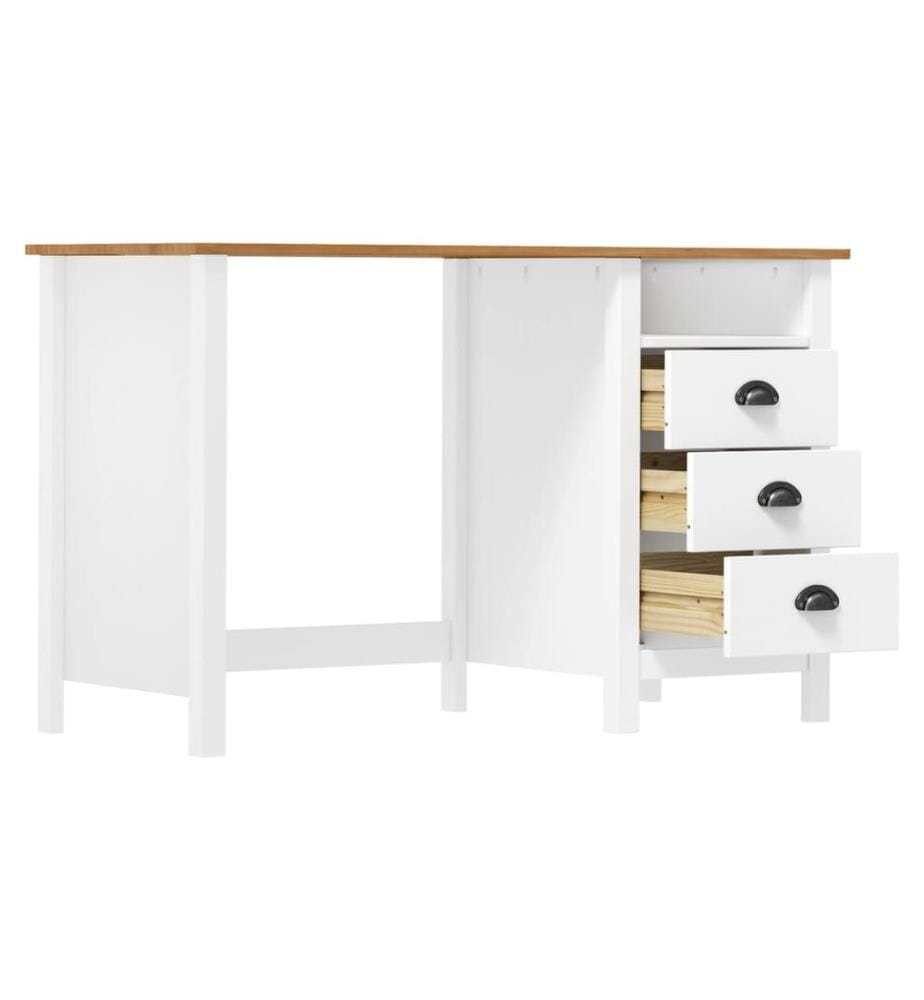 Scrivania Hill con 3 cassetti 120x50x74 cm Pino solido