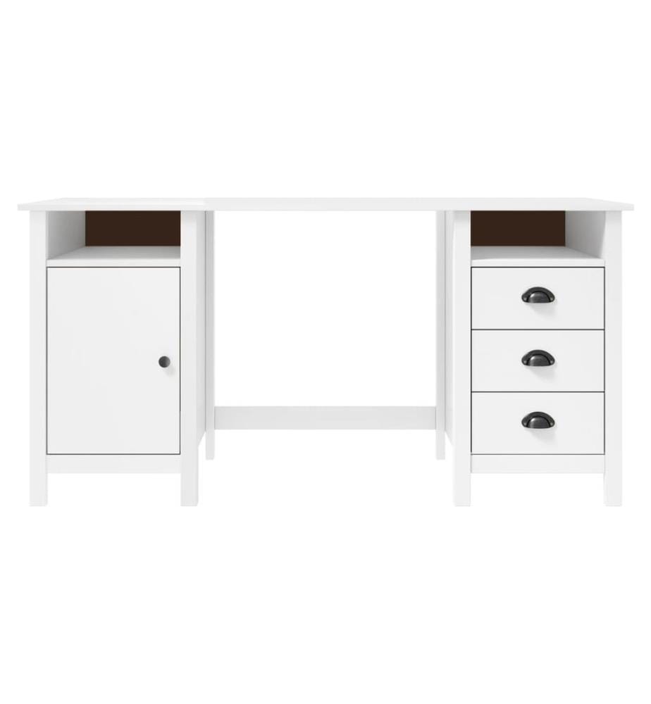 Scrivania Hill Bianco 150x50x74 cm Legno di pino solido