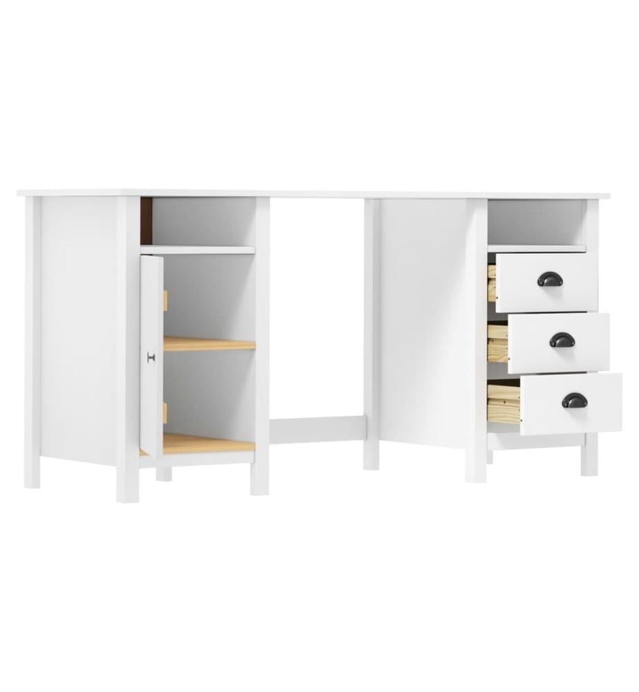Scrivania Hill Bianco 150x50x74 cm Legno di pino solido