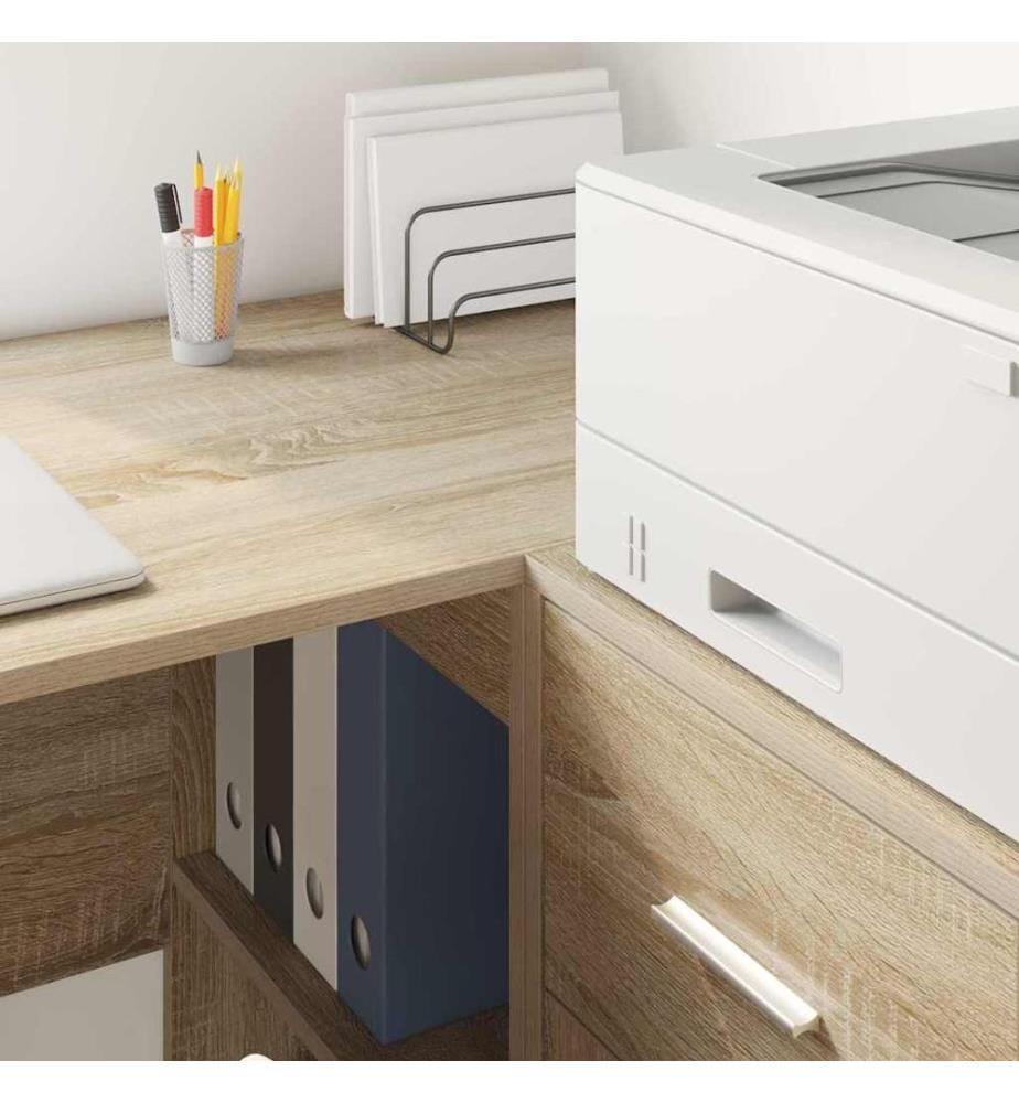 Scrivania d'Angolo con Cassetto Quercia Sonoma 102 x 88 x 75 cm