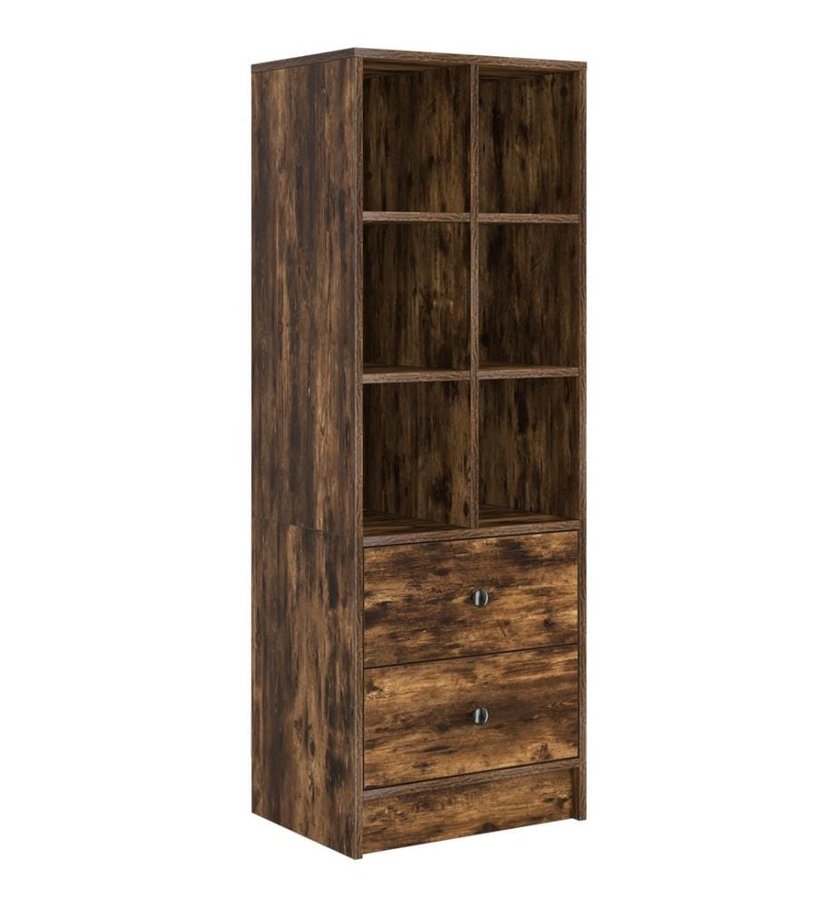 Schreibtisch mit Schubladen mit Regal 2 pcs Geräucherte Eiche