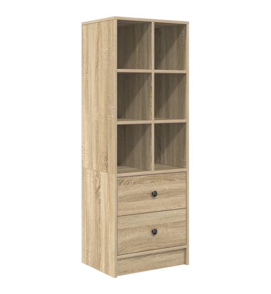 Scrivania con Cassetto con Scaffale 2 pcs Quercia Sonoma