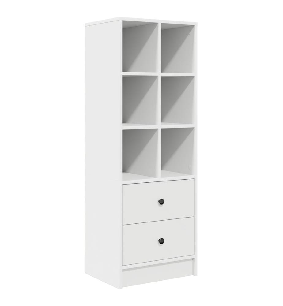 Scrivania con cassetto con scaffale con stoccaggio 2 pz Bianco