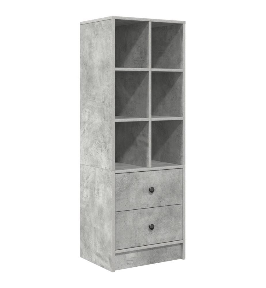 Scrivania con cassetto con scaffale con stoccaggio 2 pz Grigio cemento