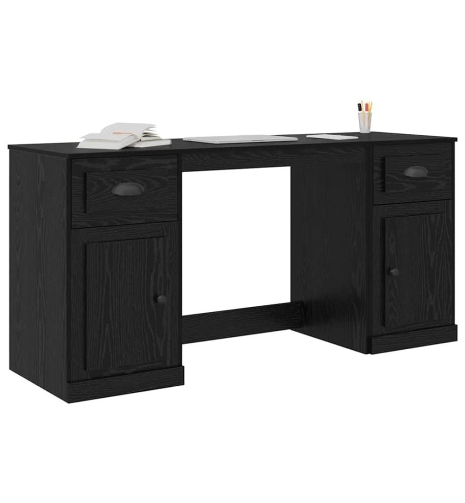 Scrivania con armadio con cassetto Quercia nera 154,5 x 50 x 75 cm