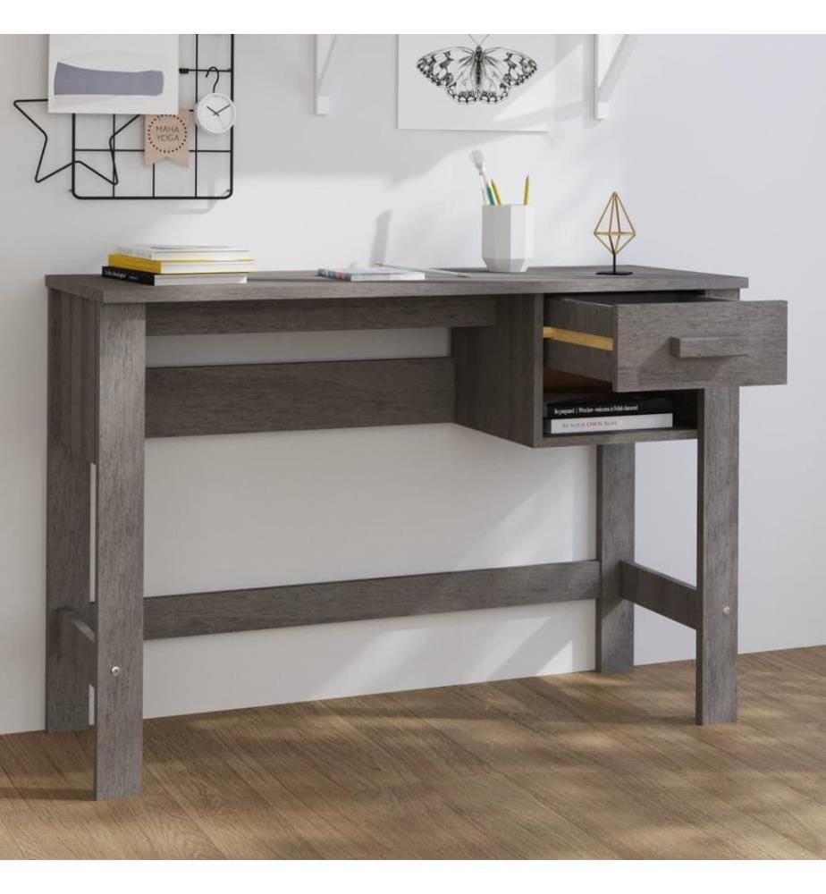 Scrivania HAMAR Grigio chiaro 110x40x75 cm Legno massiccio di pin