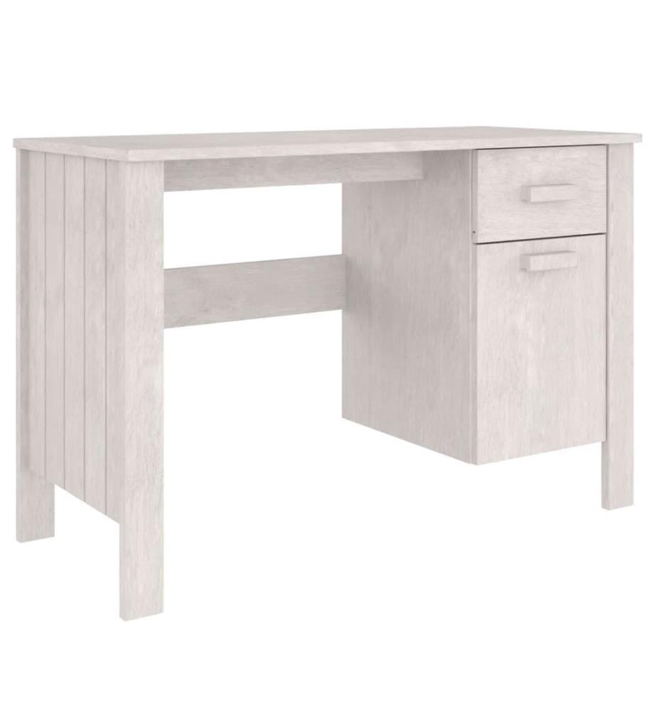 Scrivania HAMAR Bianco 113x50x75 cm Legno massiccio di pin