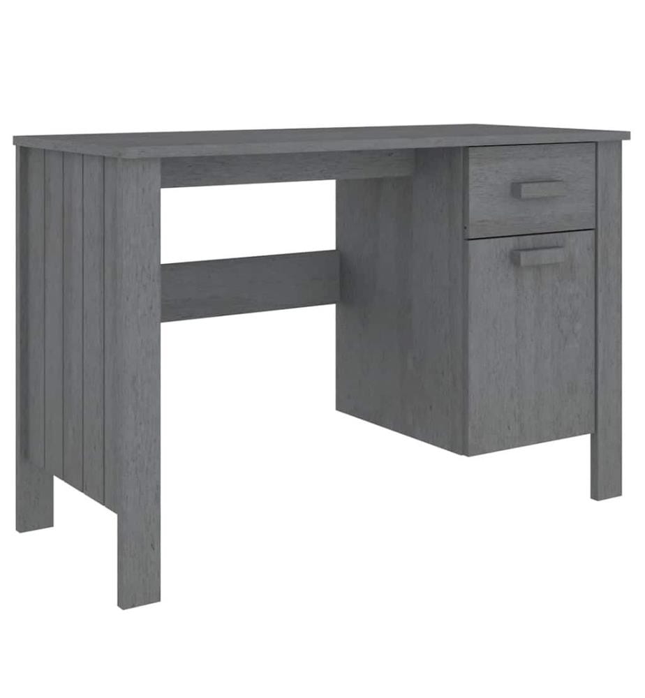 Scrivania HAMAR Grigio scuro 113x50x75 cm Legno massiccio di pin