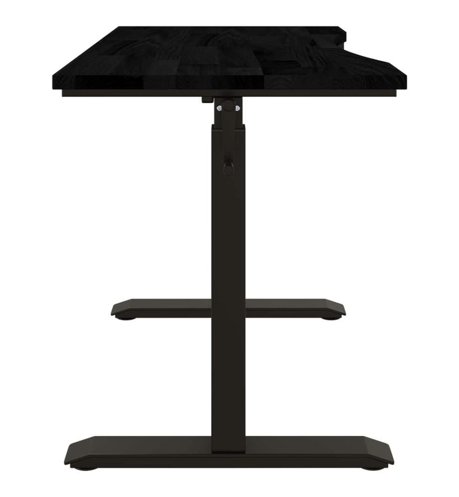 Scrivania Nero e Marrone Scuro 120 x 60 cm Legno massiccio di quercia