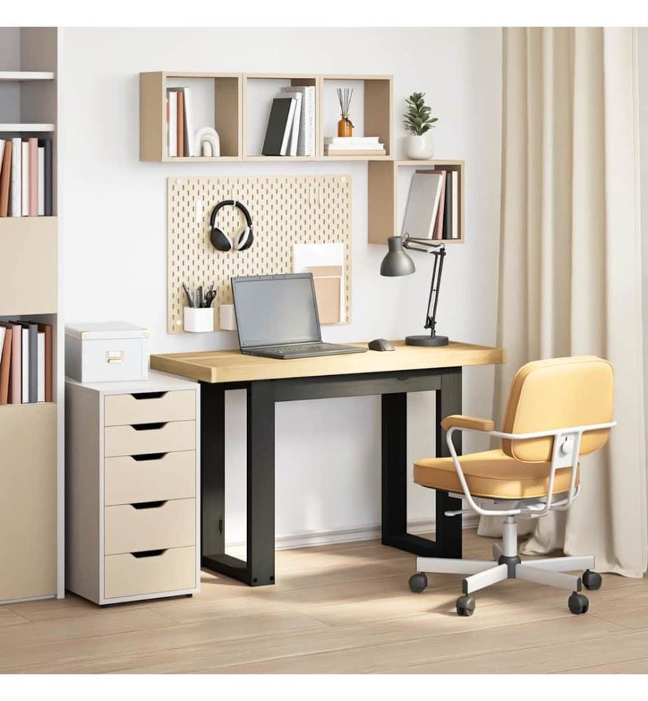 Scrivania NOAIN piedi a forma di U 120x50x75 cm legno massiccio di pino