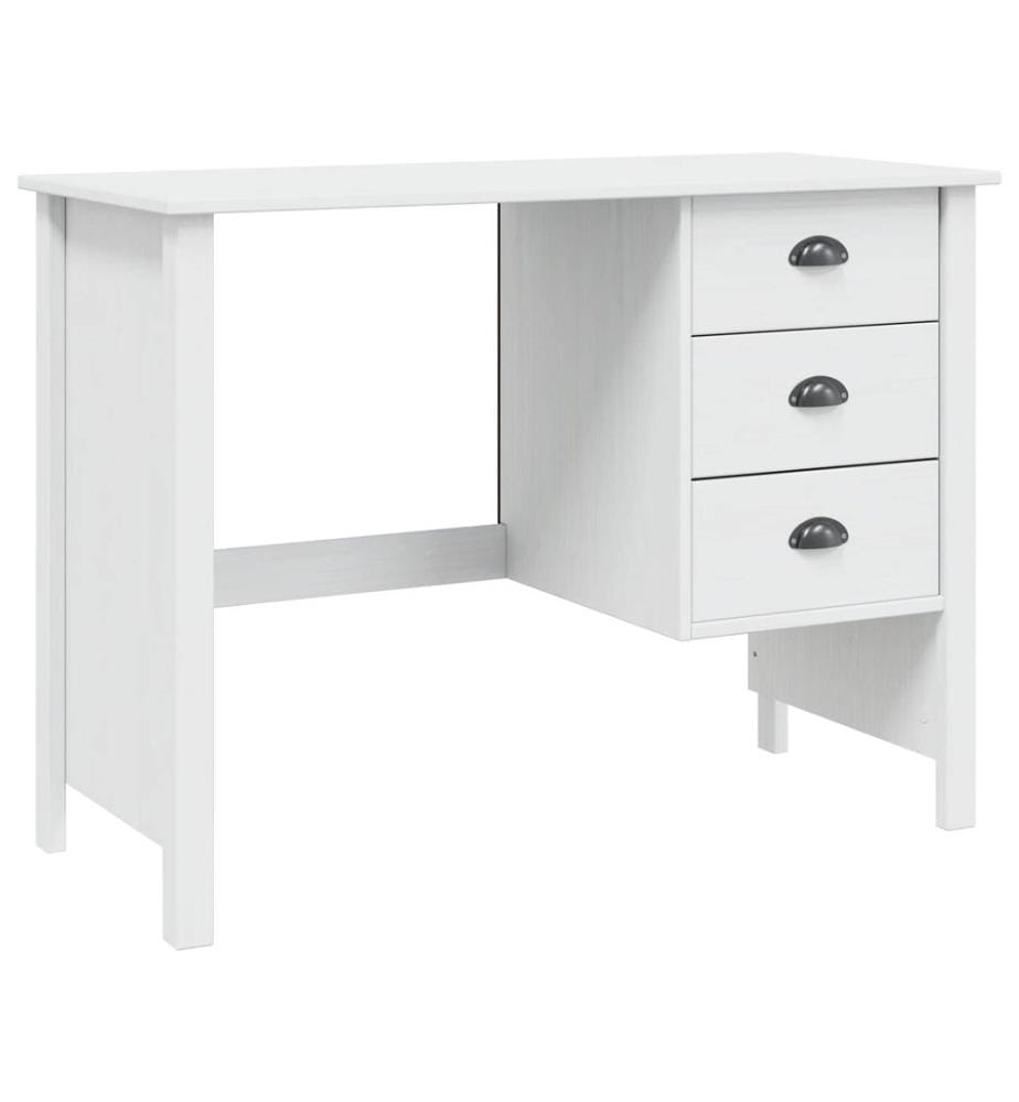 Scrivania con cassetti HILL Bianco 100 x 45 x 74 cm Pino massiccio